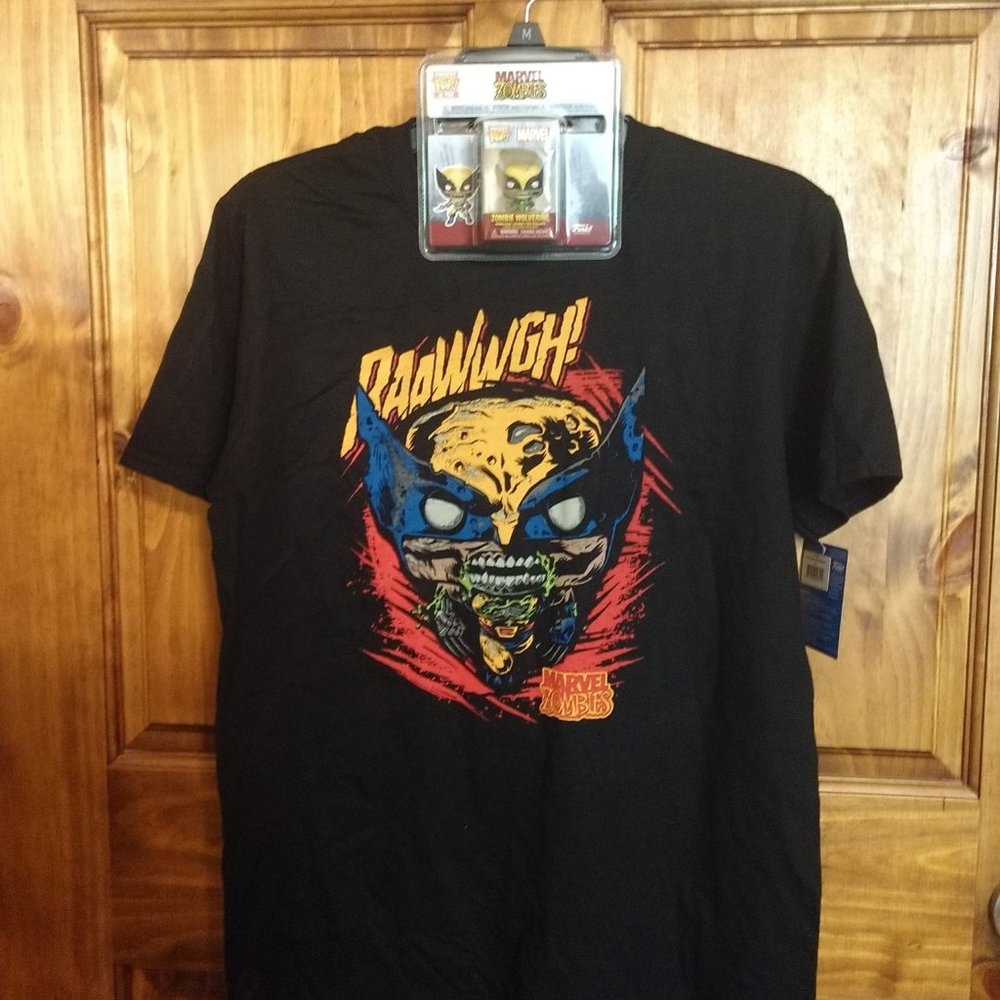 Marvel Zombies Wolverine S or M Shirt & Pocket Pop